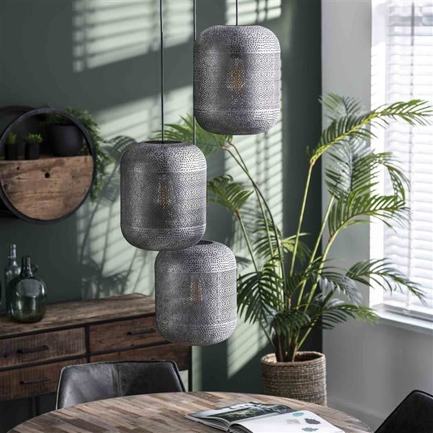 LT-Luce Hanglamp Etch Old Silver 3 Lichts