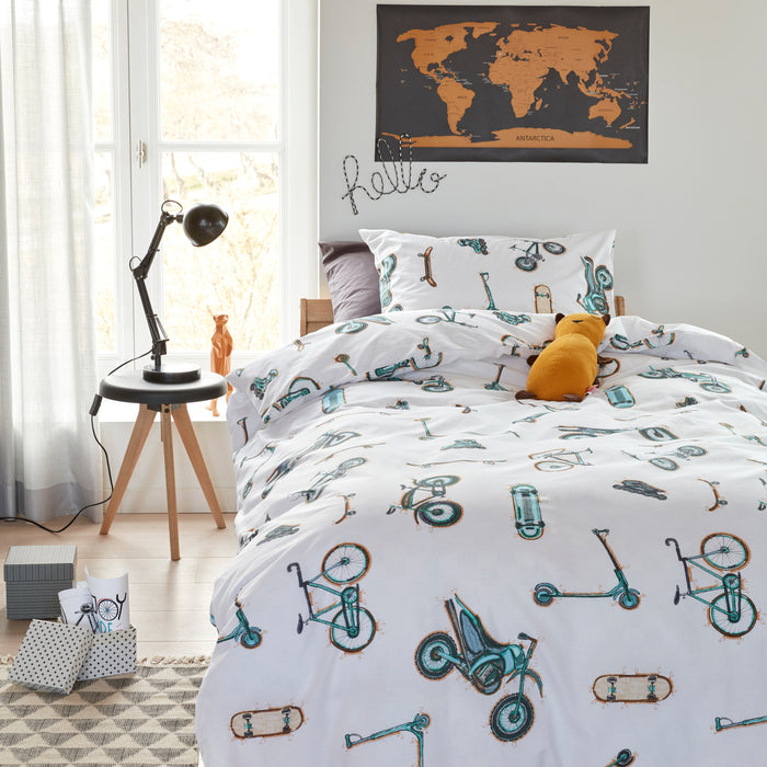 Beddinghouse Kids Wheelers Dekbedovertrek 120 x 150 cm - Grijs