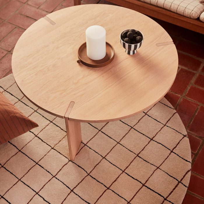 OYOY Grid Circle Vloerkleed - Off white