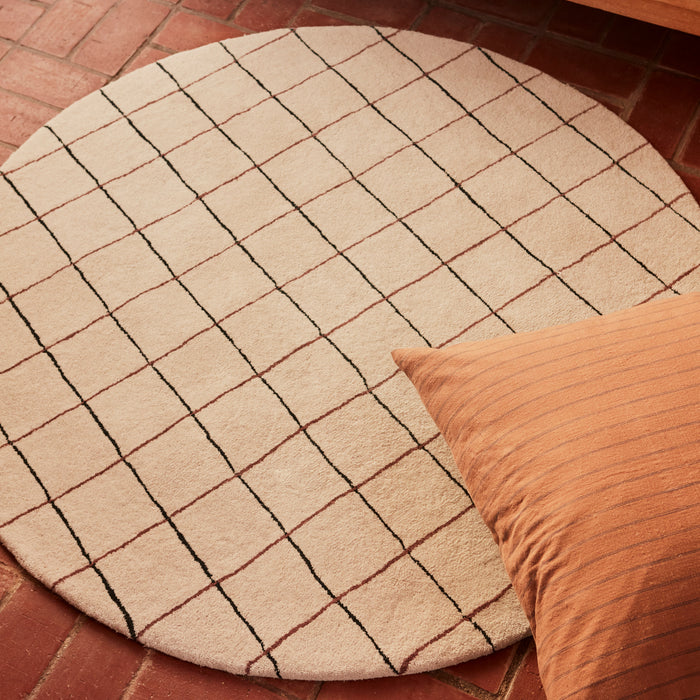 OYOY Grid Circle Vloerkleed - Off white