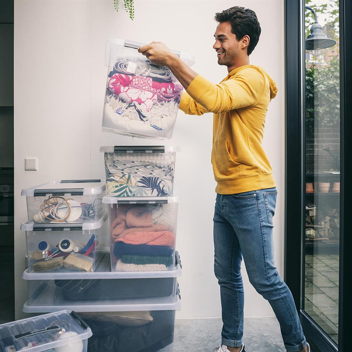 Q-LINE OPBERGBOX 36L TRANSPARANT METAAL 50 x 40 x 26 cm