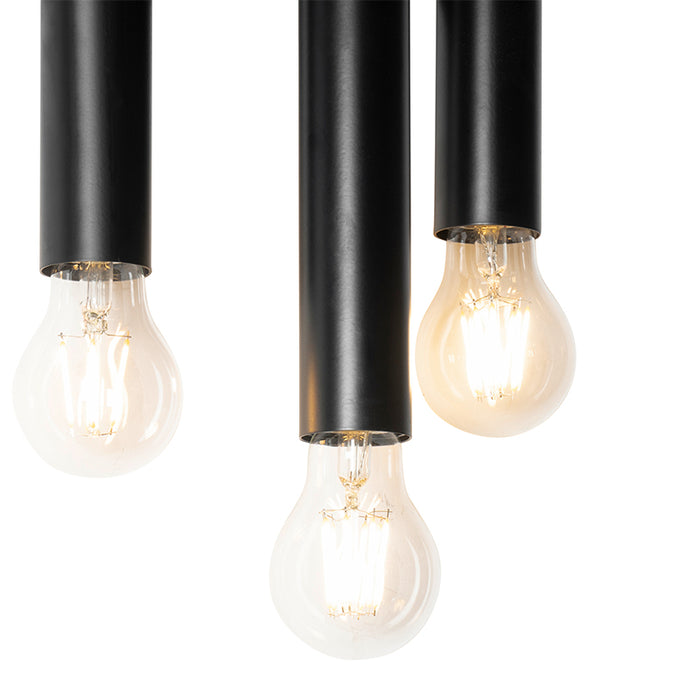 QAZQA Art Deco wandlamp zwart 6-lichts - Tubi