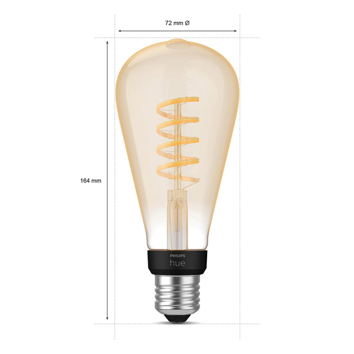 Philips Hue Filament Edisonlamp - E27 - Ø 7,2 cm