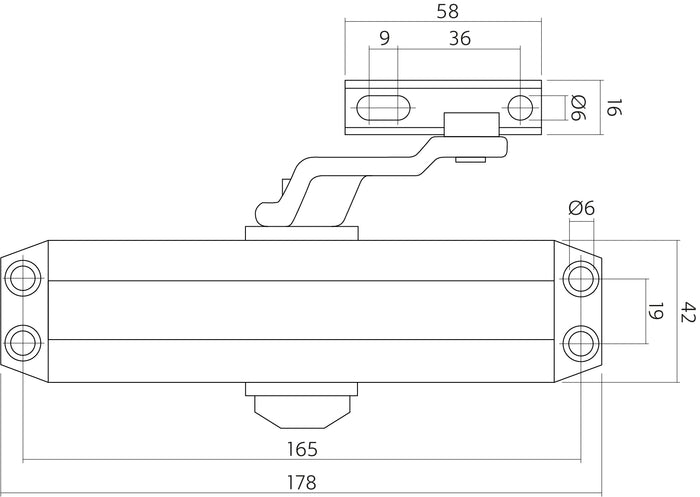 Intersteel Deurdranger met schaararm DR 122 zwart