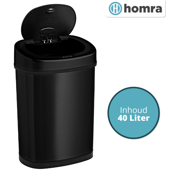 Homra FONIX Prullenbak met Sensor - 40L - Zwart
