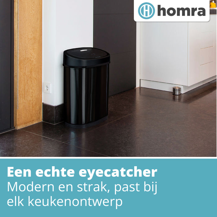 Homra FONIX Prullenbak met Sensor - 40L - Zwart