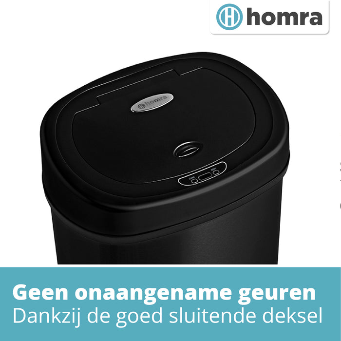 Homra FONIX Prullenbak met Sensor - 40L - Zwart