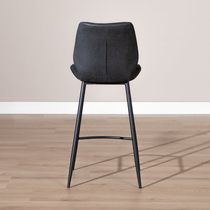 Bronx71 Industriële barkruk Barrel zwart|antraciet eco-leer 69 cm