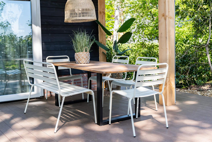 Metalen tuinbank Max 120 cm ivoor