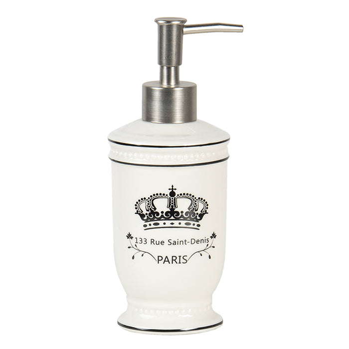 Clayre & Eef Badkamerset Set van 4 Beige Zwart Keramiek Kroon