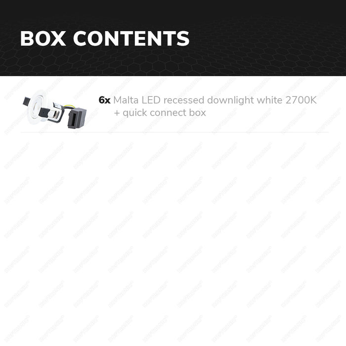HOFTRONIC 6x Malta - LED Inbouwspots Badkamer IP44 Wit