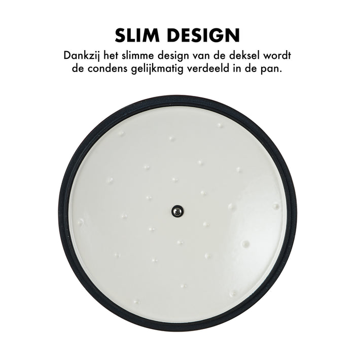 MOA Gietijzeren Braadpan 26 cm - Rond - met Deksel - ook voor Inductie