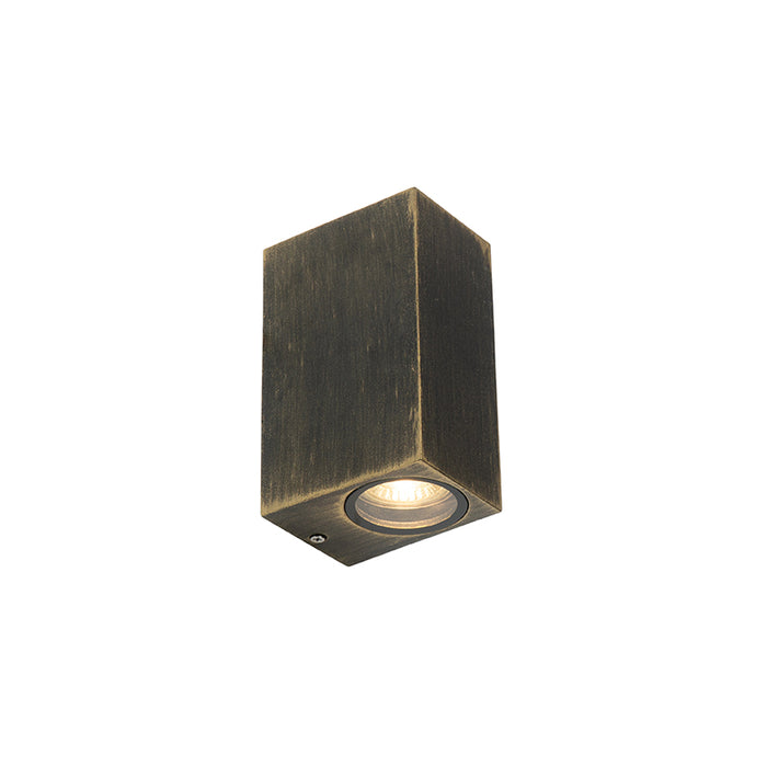 QAZQA Moderne wandlamp antiek goud 2-lichts IP44 - Baleno