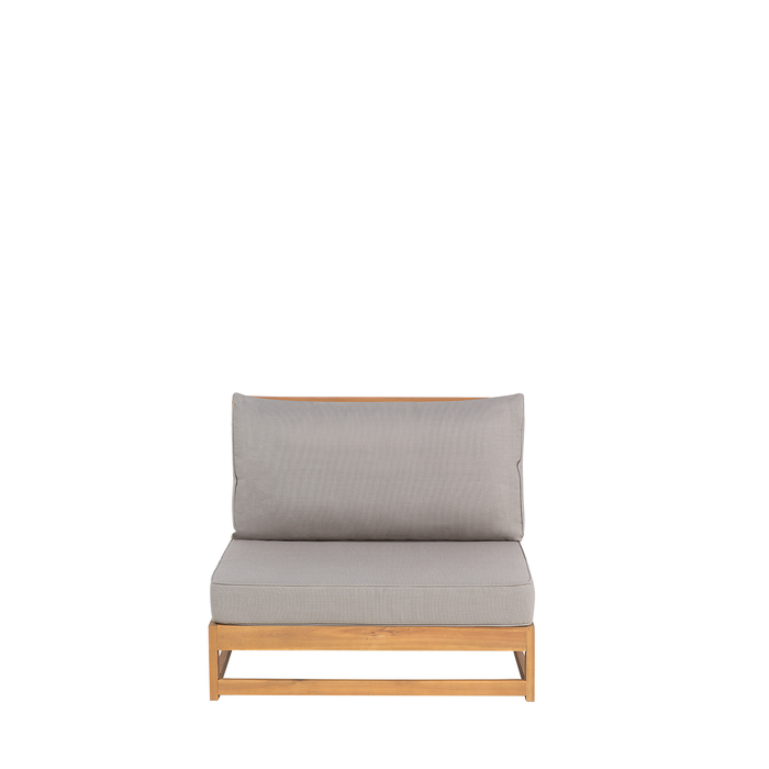 Beliani - TIMOR - Loungeset voor 4 - Taupe - FSC® acaciahout