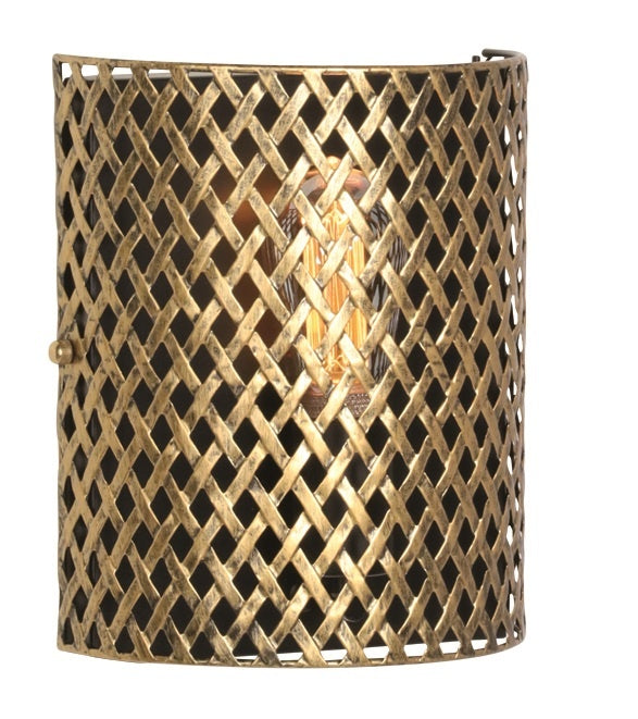 Freelight Freelight Cestino Wandlamp Zwart - Goud 22 B x 25 H