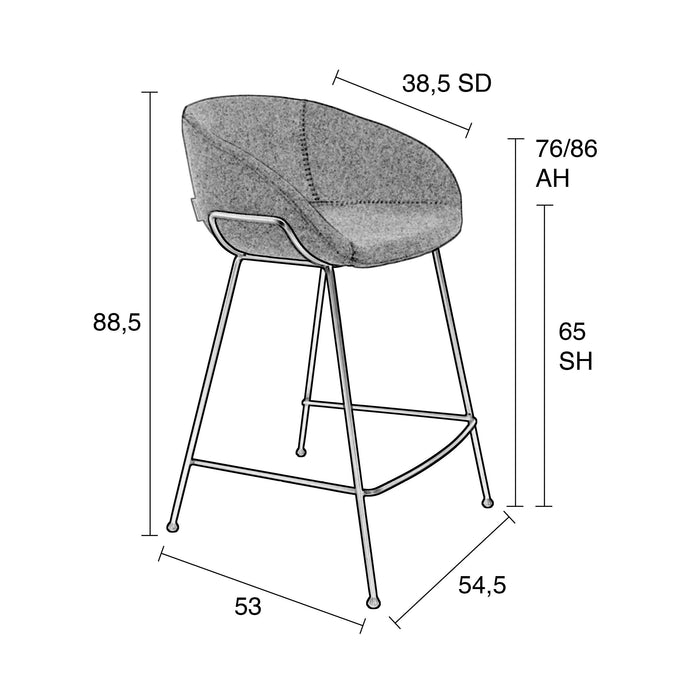 Zuiver Feston Barkruk 65 cm