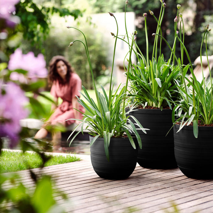 Elho Fuente Rings Bloempot 47 cm - Zwart