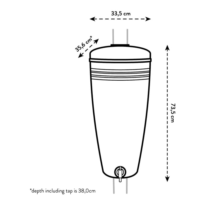 elho Green Basics Regenton 35 L - Zilver