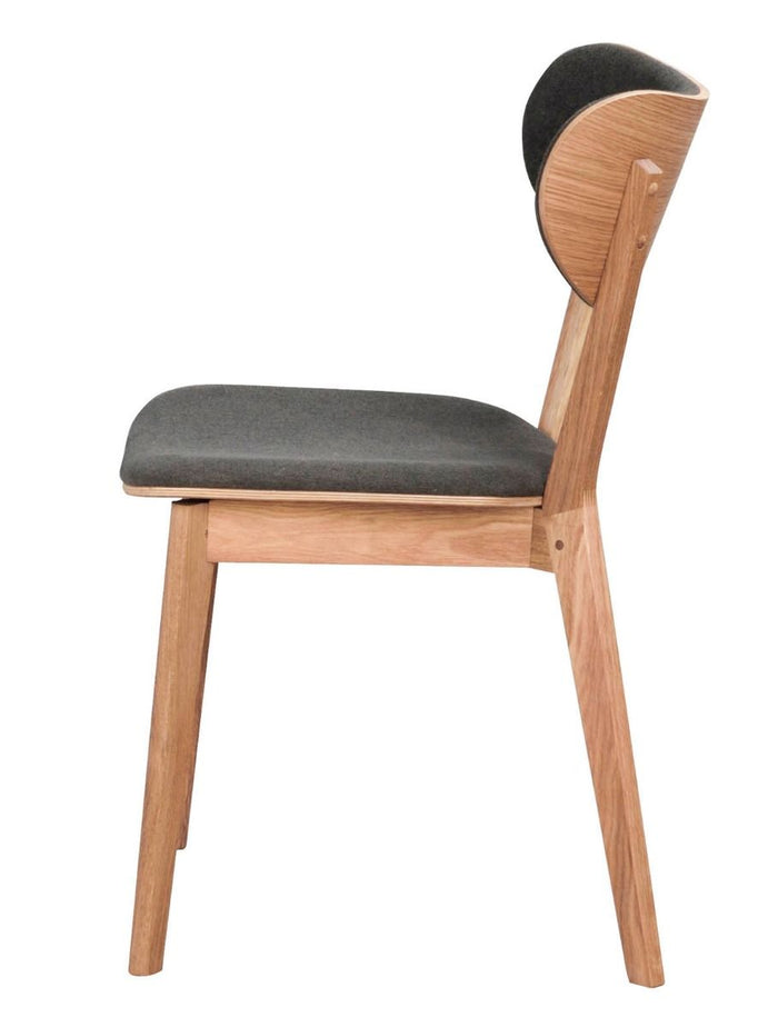 Rowico Home Kato Stoel - Set Van 2 - Stof Donkergrijs - Eiken