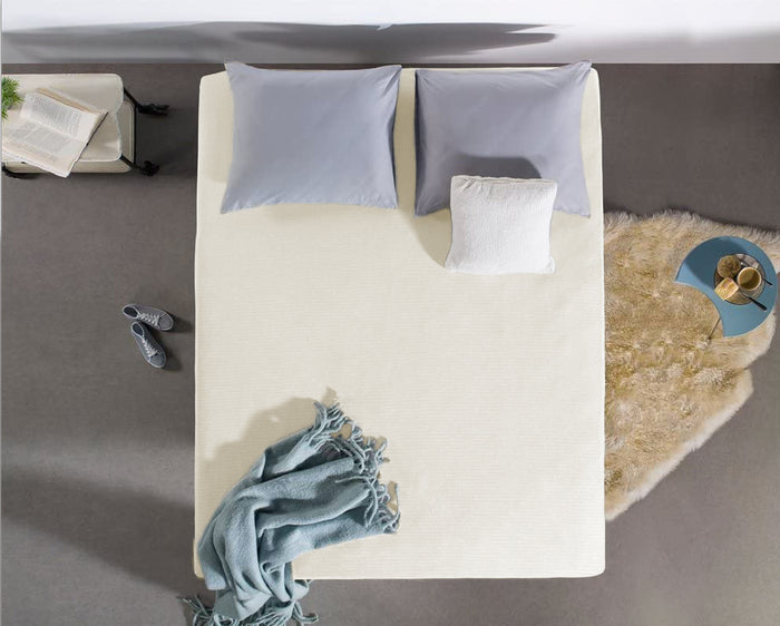 LINNICK Badstof Velours Hoeslaken ivory 1 persoons