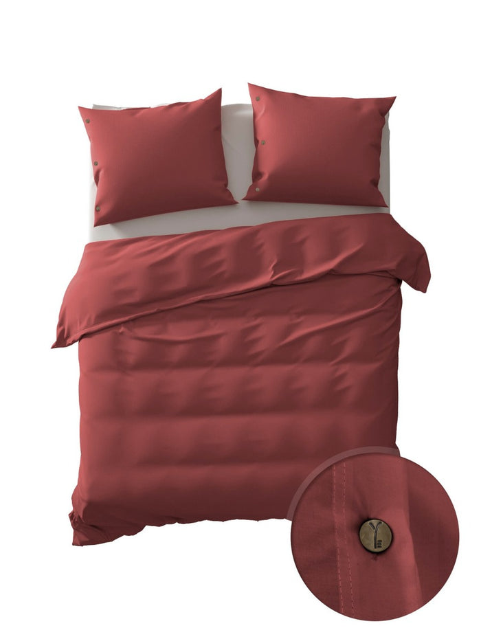 Yellow Dekbedovertrek Percale spicy red