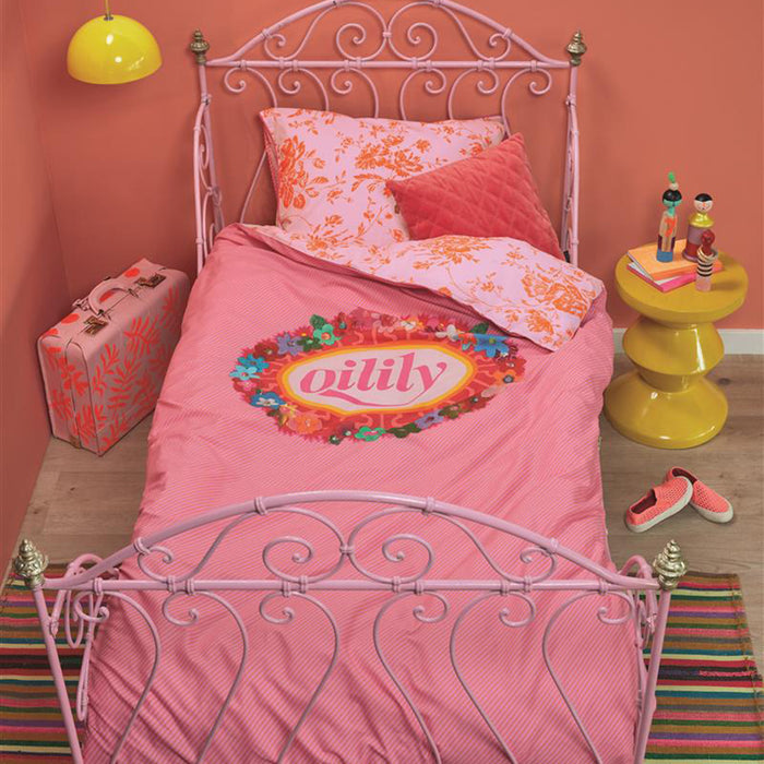 Oilily Prom Flowers Dekbedovertrek 140 x 220 cm - Roze