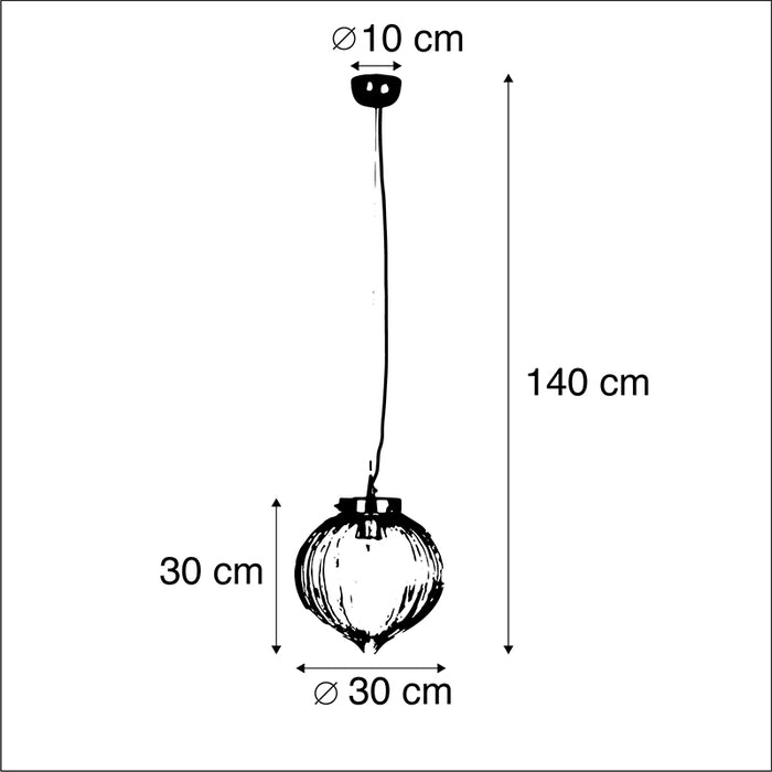 QAZQA Hanglamp Visha - Goud|messing - Design - H 1400mm