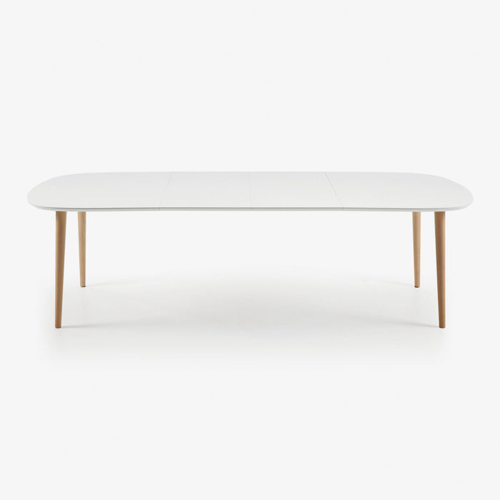 Kave Home Oqui Eettafel Uitschuifbaar Ovaal - 160/260 x 100 cm - Wit