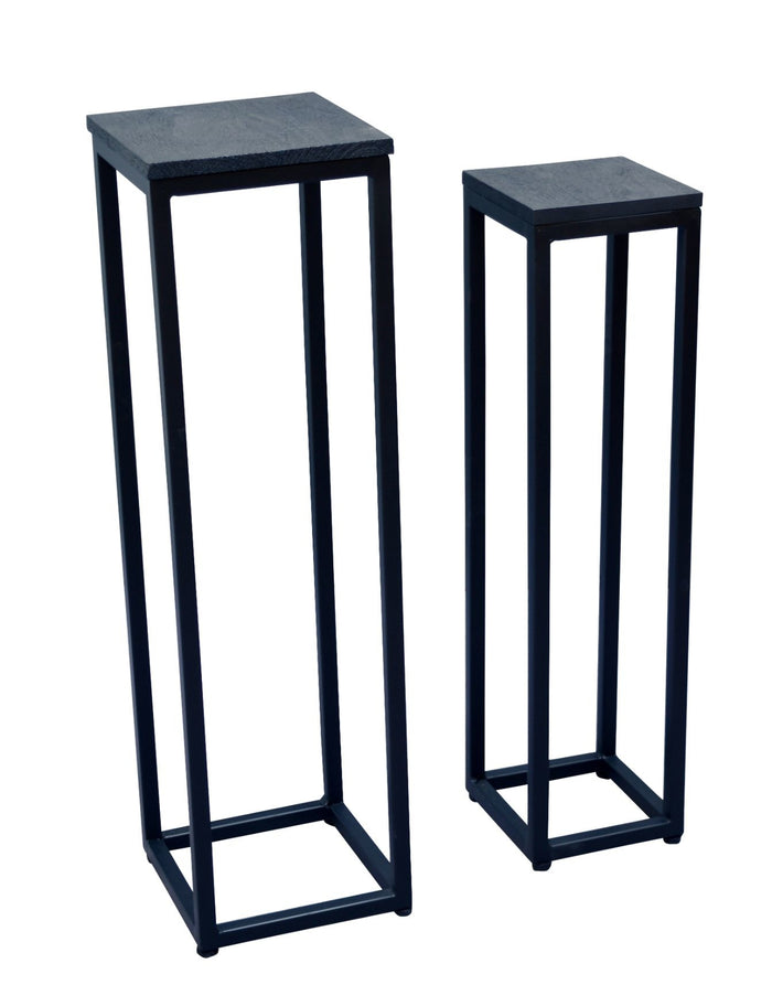 Mister Habitat - Kenia - Plantenstandaard - Set Van 2 - Zwart