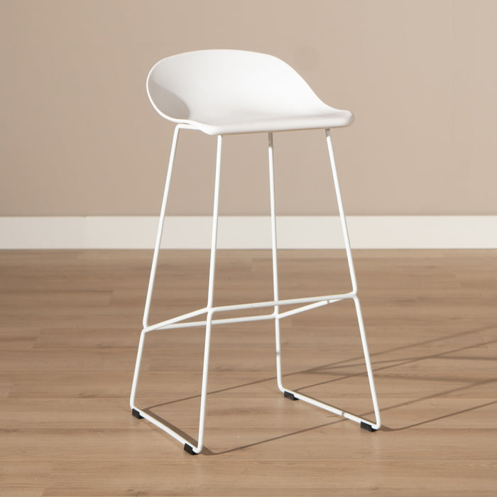 Livin24 Barkruk Ellen wit Scandinavisch design 76 cm