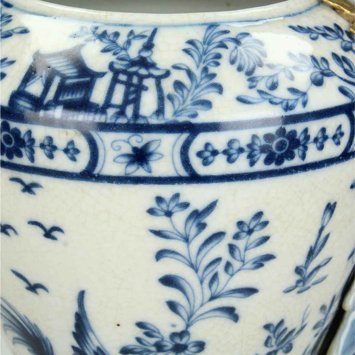 SVJ Home Decorations Vaas Pauw - 26x25x51 cm - Fijn Aardewerk - Blauw