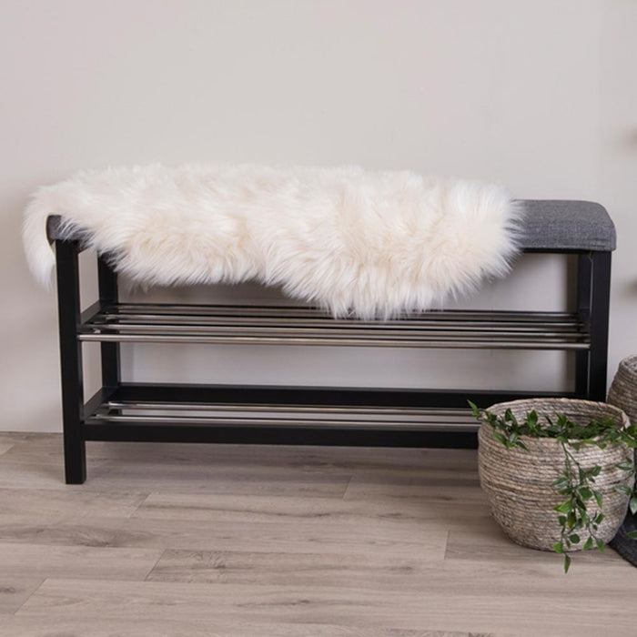 Artichok Norah Houten Schoenenrek met Bankje - Zwart | Grijs