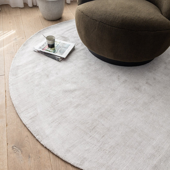 Interieur05 Vloerkleed Felva Zilver|Grijs Rond Viscose 180 cm