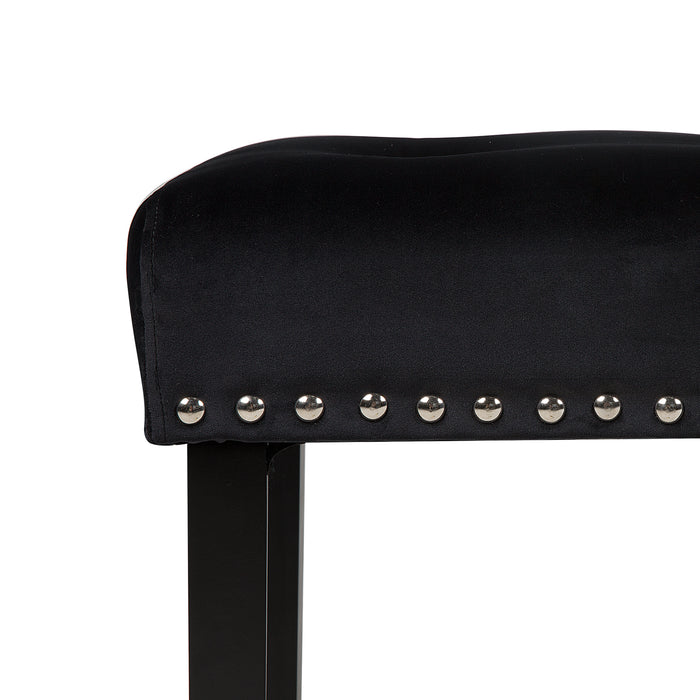 Beliani - YORKTON - Hocker - Zwart - Fluweel