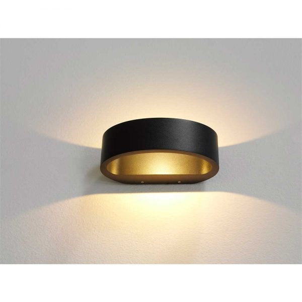 Artdelight Wandlamp Sharp Led Zwart Goud IP54