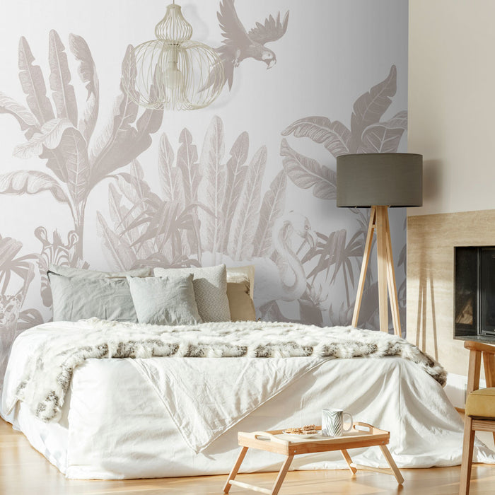 Daring Walls Behang Jungle uni - grey
