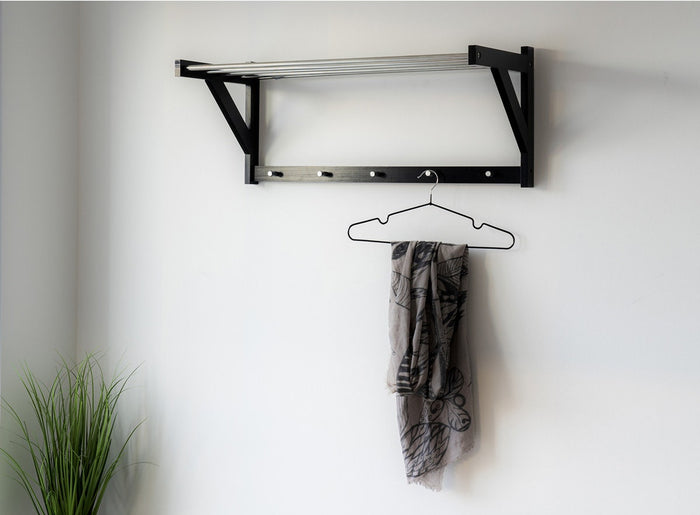 Artichok Norah houten wandkapstok zwart - 78 x 32 cm