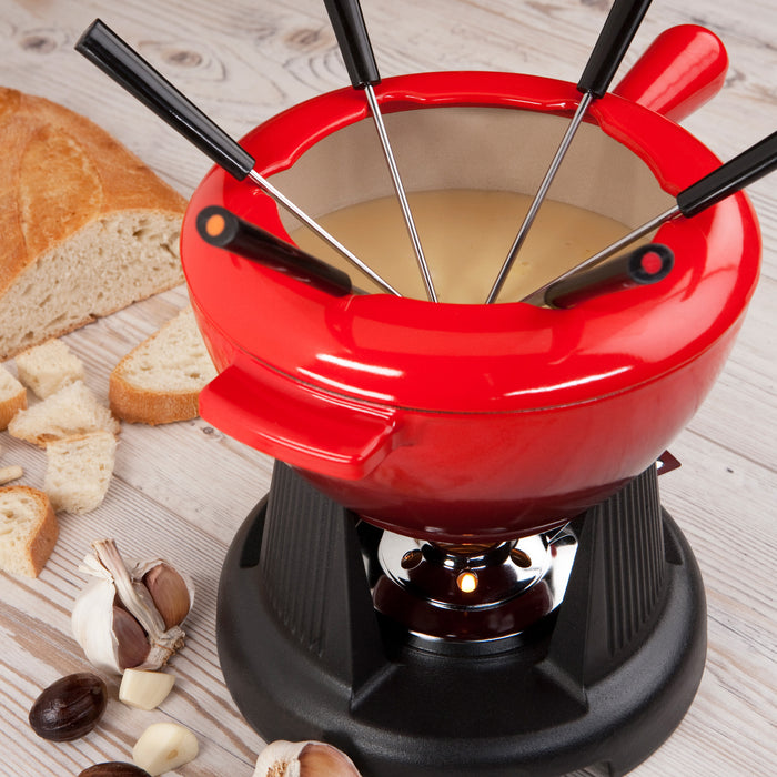 Le Creuset Fondueset met gietijzeren greep