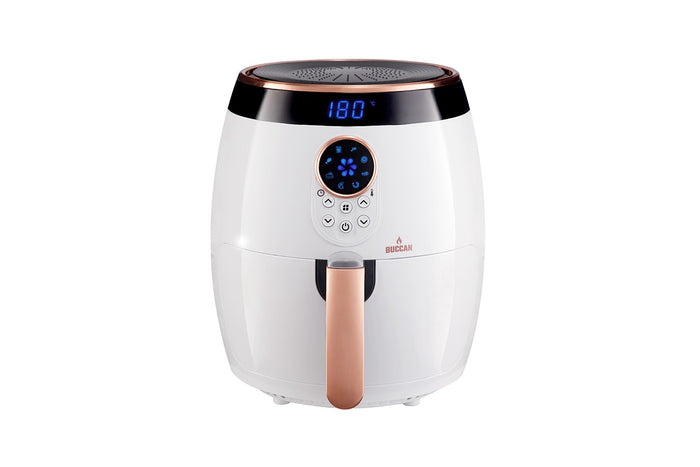 Buccan - Airfryer 3.2 Liter - Hetelucht friteuse - wit met roségoud