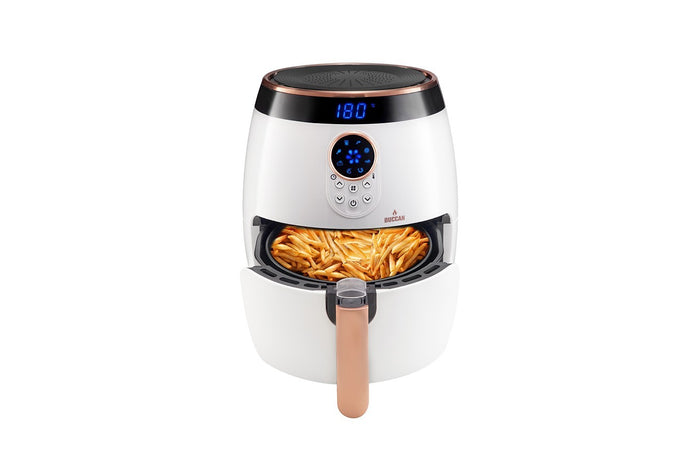 Buccan - Airfryer 3.2 Liter - Hetelucht friteuse - wit met roségoud