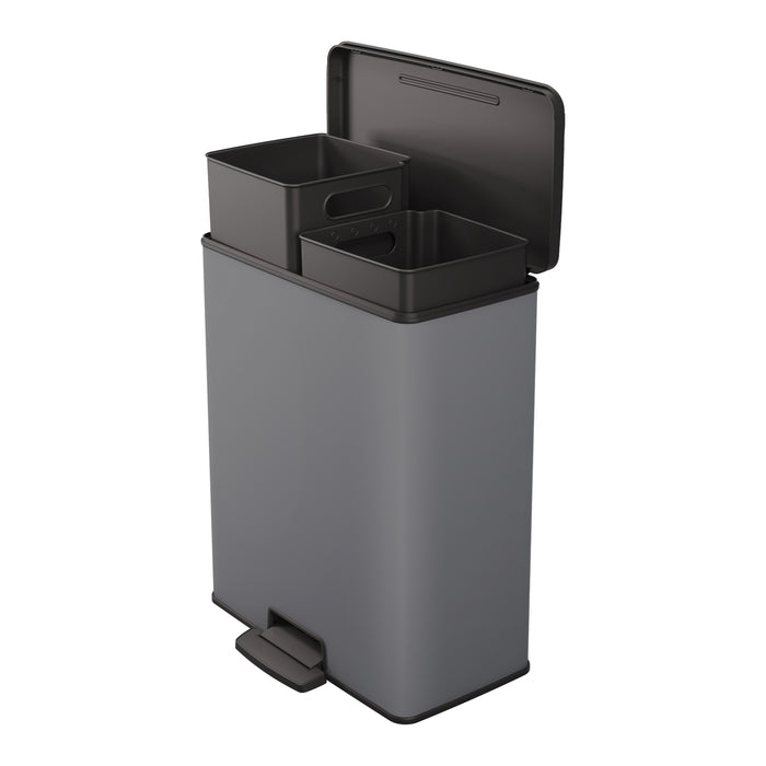 Curver Deco Bin Duo Pedaalemmer 52 L (2x26 L) - Cool grey