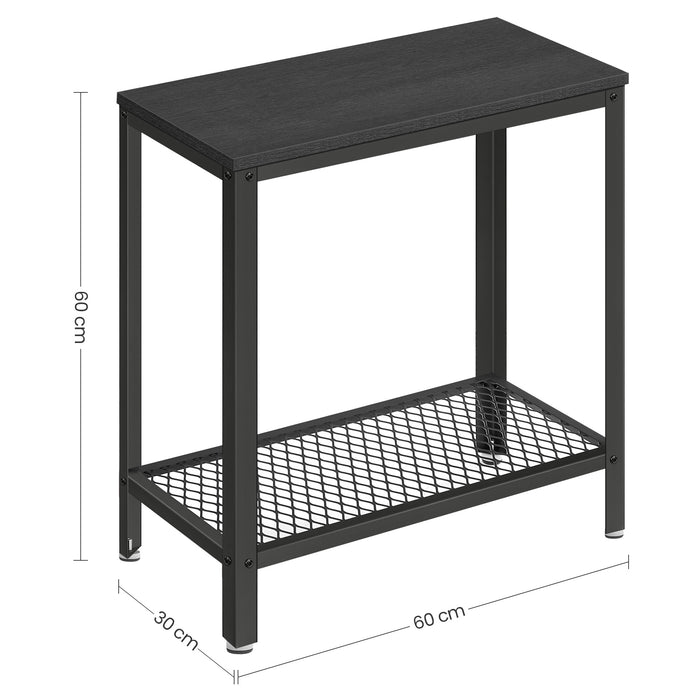 O'DADDY® Wandtafel - Sidetable Industrieel - 60x30x60cm - donkergrijs