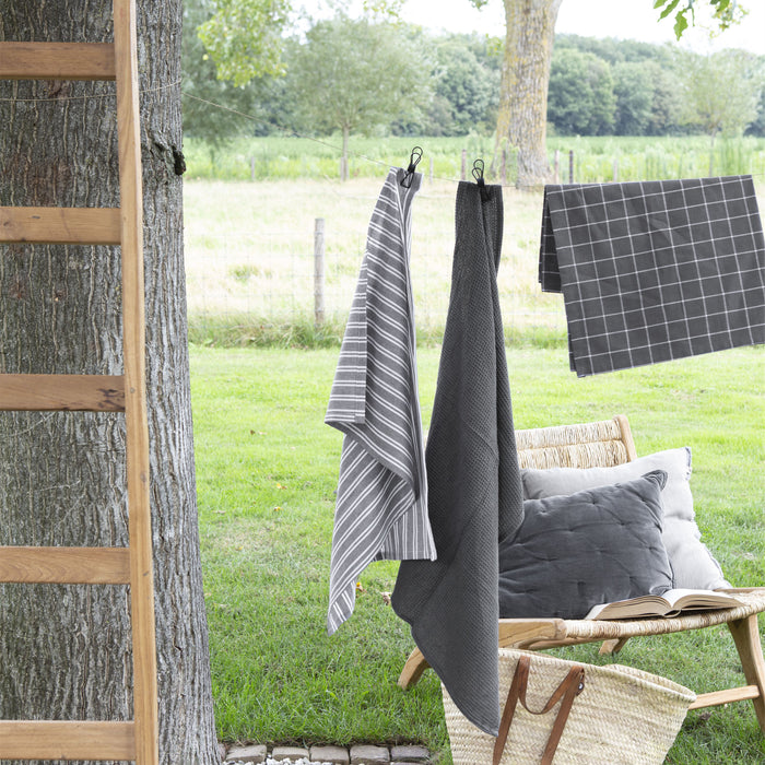 Walra Dry with Cubes Uni Keuken- en Theedoekset 3 st. - Zwart