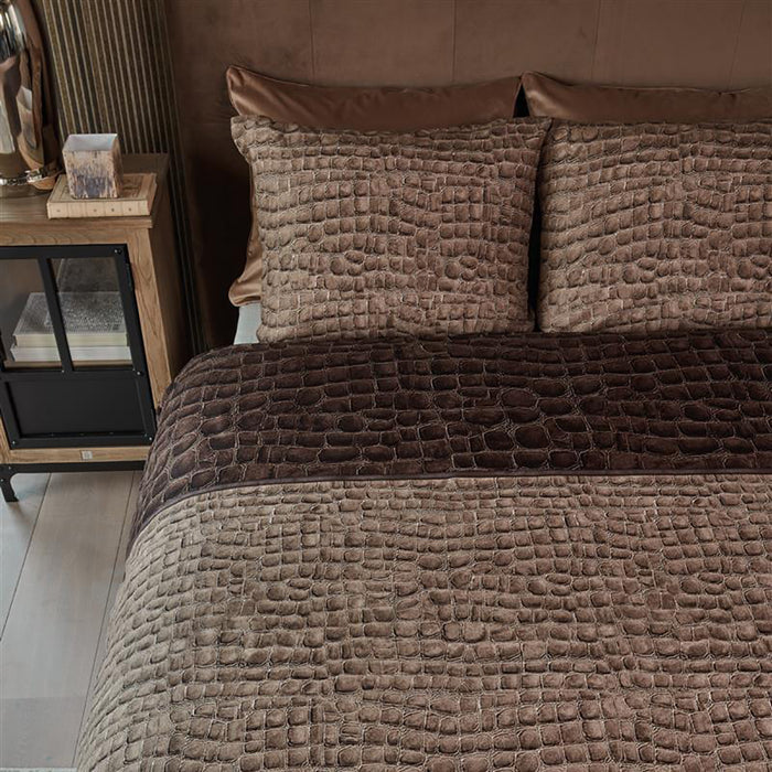 Rivièra Maison Croco Dekbedovertrek 240 x 220 cm - Bruin