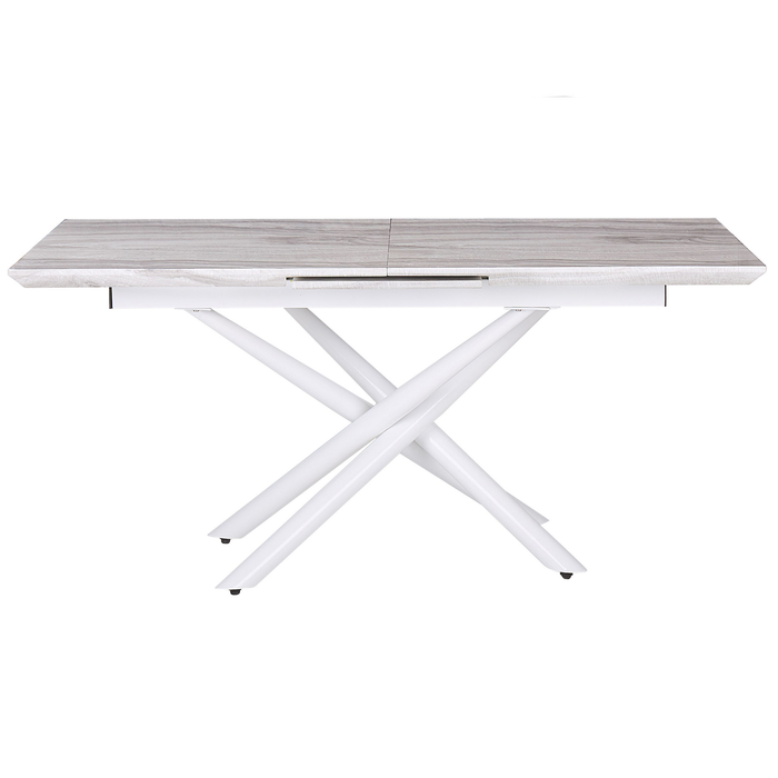 Beliani-MOIRA -Uitschuifbare eettafel-Wit-90 x 160|200 cm-MDF