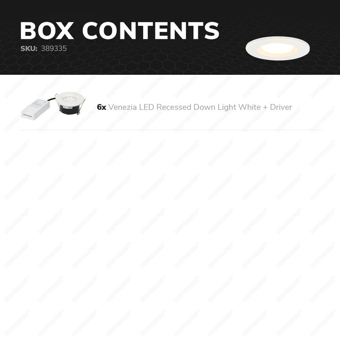 HOFTRONIC 6x Venezia - LED Inbouwspots Badkamer IP65 Wit