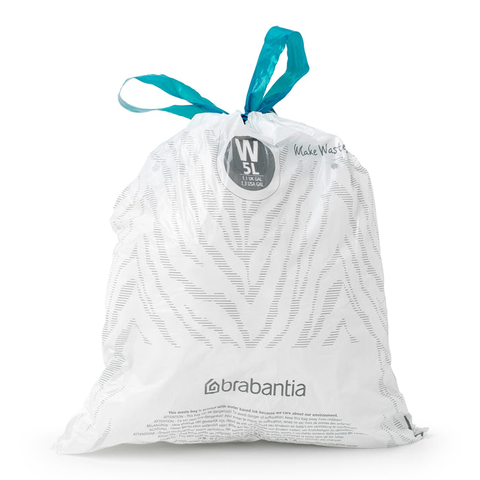 Brabantia Type W PerfectFit Jaarverpakking Afvalzak 5 Liter - 200 Stuks