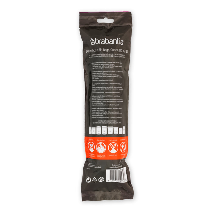 Brabantia Type C PerfectFit Jaarverpakking Afvalzak 10-12 Liter - 200 Stuks