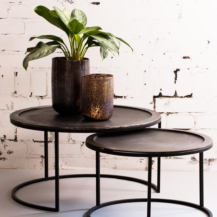 Light & Living TALCA Salontafel Antiek-lood Deep edge Set van 2 XL