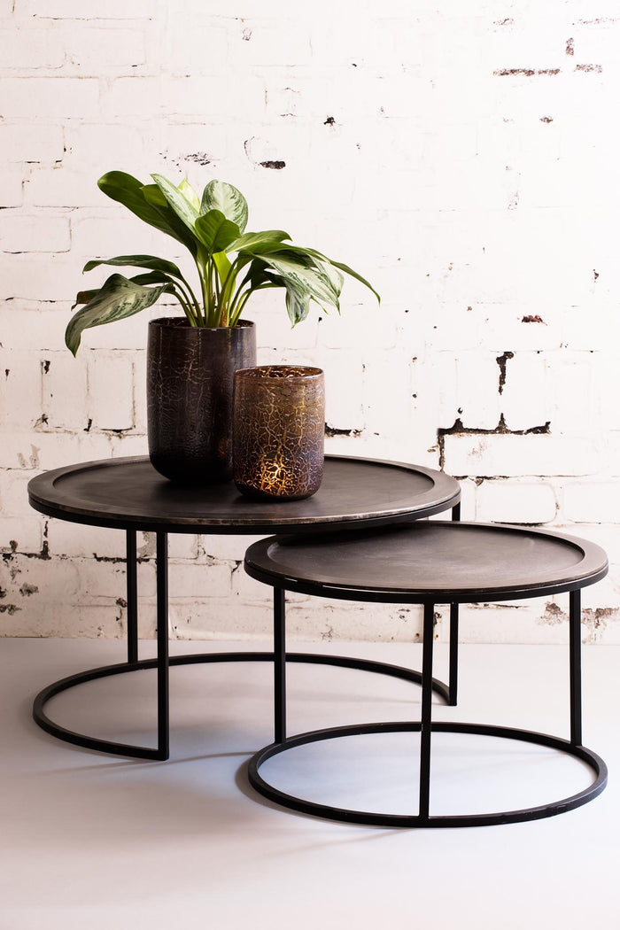 Light & Living TALCA Salontafel Antiek-lood Deep edge Set van 2 XL